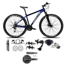 Bicicleta Aro 29 Absolute Nero 5 Câmbio Traseiro Shimano Alívio E Altus 27v Freio Hidráulico Garfo Trava Azul Tam 15