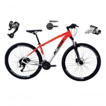 Bicicleta Aro 29 Ksw Xlt 27v Câmbios Shimano Altus Freios Hidráulicos Garfo Com Trava - Laranja-branco Tam.17