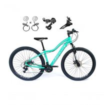 Bicicleta Aro 29 Absolute Hera Feminina 24v Câmbios Shimano Freios Hidráulicos Garfo Suspensão - Verde Tam.17