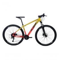 Bicicleta Aro 29 Ksw Xlt 24v K7 Câmbios Shimano Freio Hidráulico Garfo Trava - Amarelo-laranja Tam.19