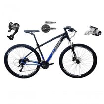 Bicicleta Aro 29 Ksw Xlt 27v Câmbios Shimano Altus Freios Hidráulicos Garfo Com Trava - Preto-azul Tam.19