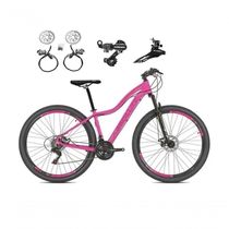 Bicicleta Aro 29 Absolute Hera Feminina 24v Câmbios Shimano Freios Hidráulicos Garfo Suspensão - Rosa Tam.17