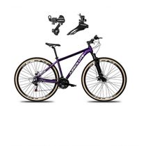 Bicicleta Aro 29 Absolute Nero 5 Alumínio 24v Câmbios Shimano Garfo Suspensão Pneu Faixa - Roxo Tam.15