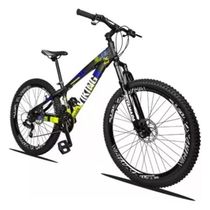 Bicicleta Vikingx 26 Câmbios Shimanos 21v Preto Amarelo Com Capacete