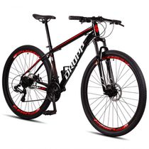 Bicicleta Aro 29 Dropp Sw 24 Vel Câmbio Shimano Quadro Alumínio Mtb Preto + Vermelho 17
