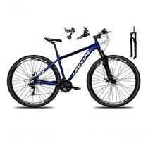 Bicicleta Aro 29 Absolute Nero 5 Câmbios Shimano 24v Garfo Com Trava No Ombro Azul Tam.15