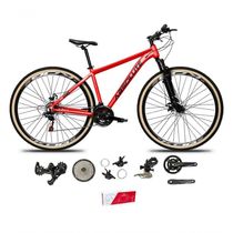 Bicicleta Aro 29 Absolute Nero 5 Alumínio 2x9 18v K7 Freios Hidráulicos Garfo Com Trava Pneu C/faixa - Vermelho Tam.19