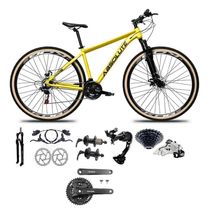 Bicicleta Aro 29 Absolute Nero 5 Câmbios Shimano Alívio/altus 27v Freio A Oléo Garfo Trava Pneu C/faixa -amarelo Tam.15