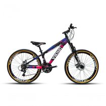 Bicicleta Vikingx Tuff Aro 26 Vmaxx Freio A Disco Mec Cambios Shimanos 21v Preto Rosa