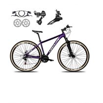 Bicicleta Aro 29 Absolute Nero 5 Shimano Freios Hidráulicos 24v Garfo Suspensão Pneu Faixa - Roxo Tam.19