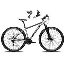 Bicicleta Aro 29 Absolute Nero 5 Alumínio 21v Câmbios Shimano Freio A Disco - Cinza Tam.15