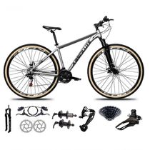 Bicicleta Aro 29 Absolute Nero 5 Freio Hidráulico K7 27v Garfo Com Trava Pneu Com Faixa - Cinza Tam.13