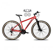 Bicicleta Aro 29 Absolute Nero 5 Freios Disco Hidráulicos 24v Garfo Suspensão Pneu Faixa - Vermelho Tam.19