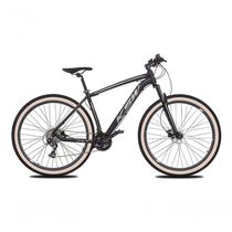 Bicicleta Aro 29 Ksw Xlt 24v K7 Câmbios Shimano Freio Hidráulico Garfo Trava Pneu Faixa - Preto/prata Tam.15