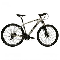 Bicicleta Aro 29 Ksw Xlt Alumínio 24v Câmbios Shimano Garfo Com Trava No Ombro - Prata Tam.17