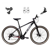 Bicicleta Aro 29 Ksw Xlt 24v K7 Câmbios Shimano Freio Hidráulico Garfo Trava Pneu Faixa - Preto/vermelho/branco Tam.21