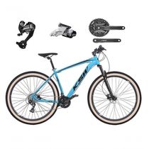 Bicicleta Aro 29 Ksw Xlt 27v Câmbios Shimano Altus Freios Hidráulicos Garfo Trava Pneu Faixa - Azul Tam.21