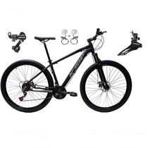 Bicicleta Aro 29 Ksw Xlt 24v K7 Câmbios Shimano Freio Hidráulico Garfo Trava - Preto/prata Tam.15