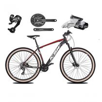 Bicicleta Aro 29 Ksw Xlt 27v Câmbios Shimano Altus Freios Hidráulicos Garfo Trava Pneu Faixa -preto/vermelho/branco T.21