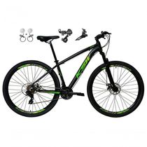 Bicicleta Aro 29 Ksw Xlt 24v K7 Câmbios Shimano Freio Hidráulico Garfo Trava - Preto/verde Tam.15
