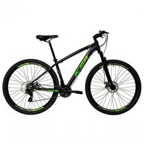 Bicicleta Aro 29 Ksw Xlt Alumínio 27v Freio Disco Mecânico Garfo Suspensão - Preto/verde Tam.17