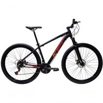 Bicicleta Aro 29 Ksw Xlt Alumínio 27v Freio Disco Mecânico Garfo Suspensão - Preto/vermelho/laranja Tam.21