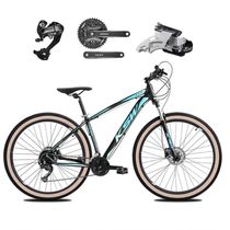 Bicicleta Aro 29 Ksw Xlt 27v Câmbios Shimano Altus Freios Hidráulicos Garfo Trava Pneu Faixa - Preto/azul Tam.19