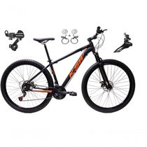 Bicicleta Aro 29 Ksw Xlt 24v K7 Câmbios Shimano Freio Hidráulico Garfo Trava - Preto/laranja Tam.15