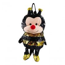 Mini Mochila Creche Escolinha Lantejoulas Abelha 27x10x24 - Pelúcia