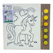 Kit Pintura Tela 25x30 Cm - Unicórnio - Kits For Kids