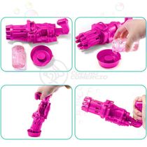 Máquina Elétrica Lança Bolhas Sabão Infantil Rosa