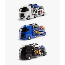 Brinquedo Caminhão Cegonheira com 4 Pickups