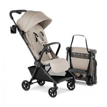 Carrinho de Bebê Mompush Nexis Carbono Khaki - Ultraleve 6,3 kg, Dobrável Automático 1s, Reclinação Total, Capota UPF 50+, JPMA