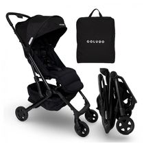 Carrinho de Bebê Colugo Compact+ Preto - Dobrável Ultraleve, Dobragem Automática 1 Mão, Reclinação Ilimitada, Capota UPF 50+, Bolsa Mochila