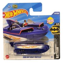 Carrinho Hot Wheels 1:64 - Bat-Lancha Bat Boat 1966 - Série Clássica - Lote M 2025 Original 1magnus HYW57