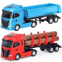 2 Carrinhos Caminhões de Colocar Areia Na Caçamba e Tora de Madeira Brinquedo