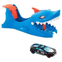 Hot Wheels City Lancador Shark Launcher Com Carro