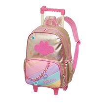 Mochila de Rodinhas Lilica Ripilica Com Alças Golden Rosa
