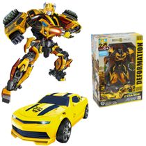 Brinquedo Infantil Robô Transforme Carro Amarelo 23CM