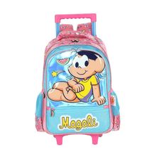 Mochila de Rodinhas Luxcel Turma da Mônica Relevo Azul