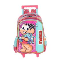Mochila de Rodinhas Luxcel Turma da Mônica Relevo Pink