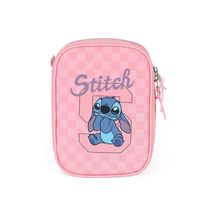 Estojo Box 100 Pens Luxcel Stitch Quadriculado Rosa