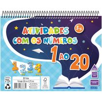 Caderno de Atividades 32fls com Números 1 a 20 e Adesivos