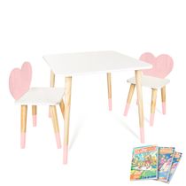 Kit Mesa e 2 Cadeiras Infantil Coração G
