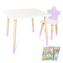Kit Mesa e Cadeira Infantil Estrela - Lilás