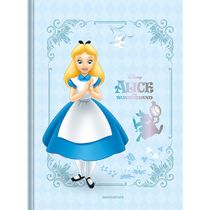 Caderno Colegial Alice in Wonderland Costurado 160 Folhas