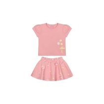 Conjunto Curto Lilica Ripilica Blusa Short Saia New Fun Rosa