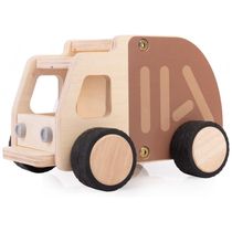 Caminhão de madeira Guidecraft Wooden Garbage Truck para brincadeiras de caminhão de lixo e complemento de cantos de blocos
