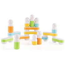 Conjunto magnético macio Guidecraft Grippies Links com 16 peças para construções simples e personagens articulados - Brinquedo Educacional STEM