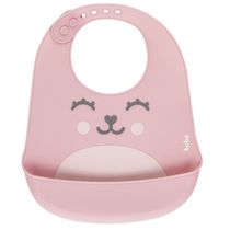 BABADOR EM SILICONE COM PEGA-MIGALAHAS GUMY ROSA 12093